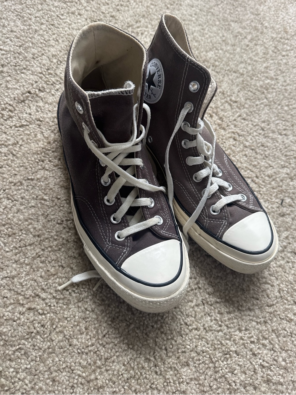 Converse High Top Sneakers - Brown with White Accents
